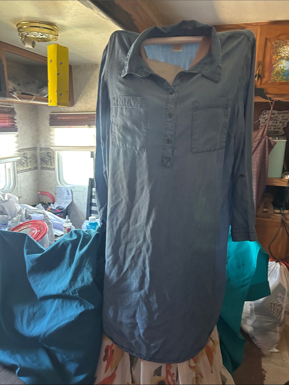 Terra & Sky Light Blue Lyocell Shirt Dress